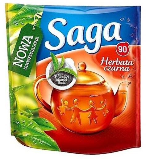 Čierny čaj v sáčkoch Saga 90ks x2