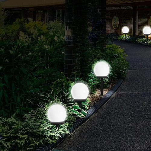Solárne záhradné svietidlá, LED guľa, biele, 15 cm, pre záhradnú tyč