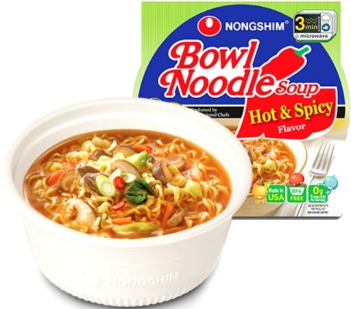 Kórejská instantná polievka v miske, pikantná horúca 100 g NONGSHIM