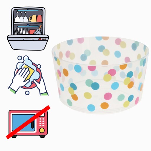 Sada 4 plastových misiek CONFETTI 430 ml