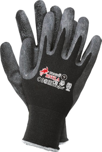 RNYLA BB čierne latexové ochranné rukavice, veľkosť 10
