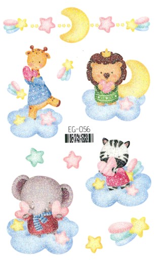 Umývateľné tetovanie pre deti GLITTER ANIMALS EG056