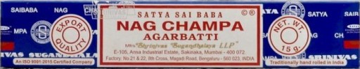 NAG CHAMPA SATYA KADIDLÁ Z INDIE 12 kusov