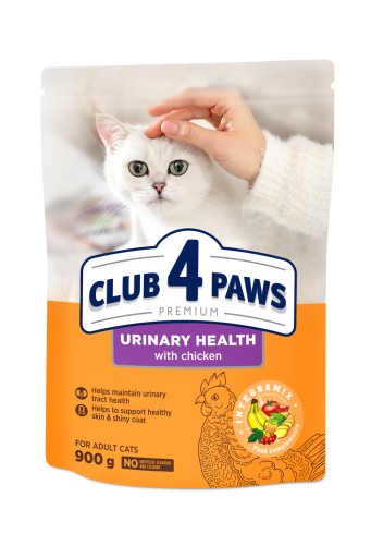 CLUB 4 PAWS suché krmivo pre mačky Zdravý moč s kuracím mäsom 900 g