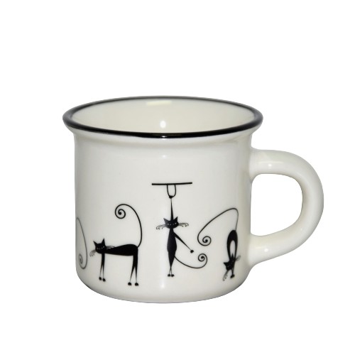 PORCELÁNOVÝ HRNČEK S MAČKAMI MAČKA 75ml