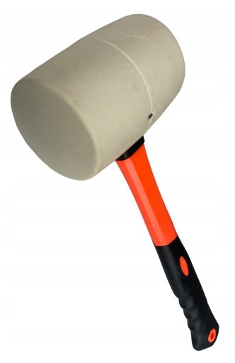 Biele gumené kladivo, 400 g, plastová rukoväť