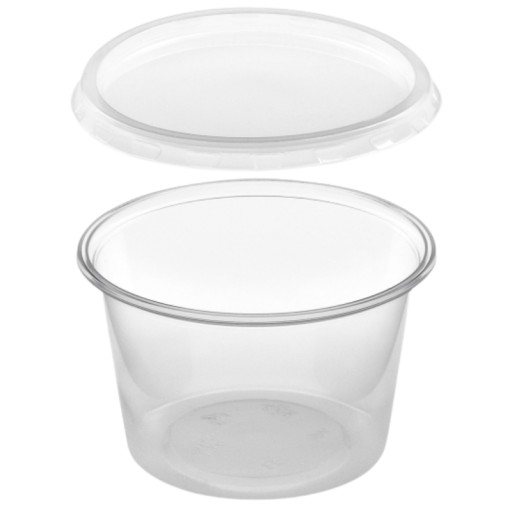 Malé nádobky na dip omáčku, jedlo + vrchnáky, 100ml, okrúhle x50