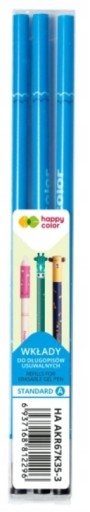 Happy Color Sada 3 kusov Náplň, zmazateľné, zmazateľné náplne, MODRÁ