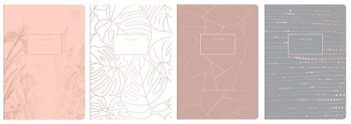 Zápisník A5/60 Mriežka 70g Metalíza RoseGold Interprint