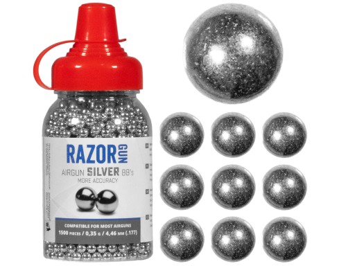 BBs RazorGun Silver 4,46 mm pelety 1500 ks.__FLASK