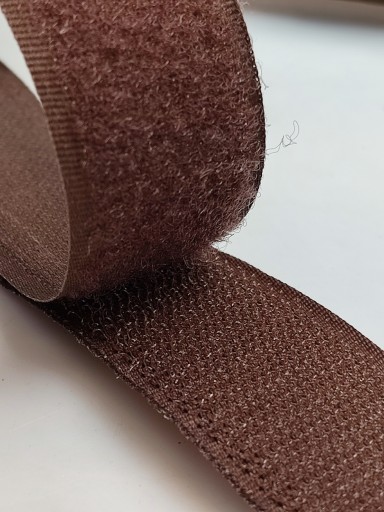 Páska na suchý zips 20 mm HNEDÁ 1 METER sada