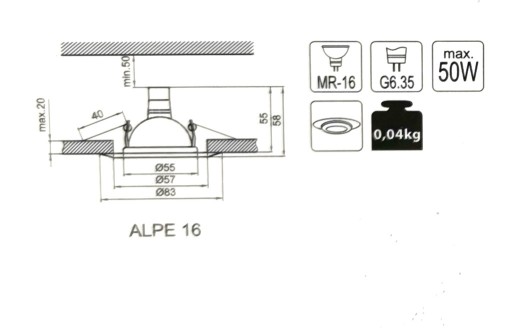 ANLUX PEVNÉ BODOVÉ SVETLO HDL-0014 MR16