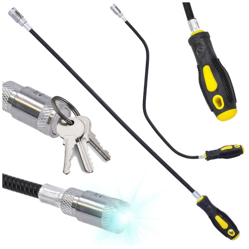 Flexibilné ohybné LED magnetické chápadlo na inšpekčnú baterku magnet 57cm