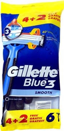 GILLETTE Blue 3 Holiaci strojček hladký 6 ks