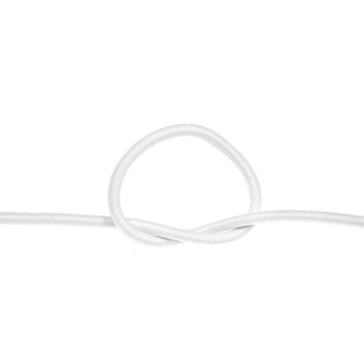 Elastická šnúrka, okrúhla guma, 1 mm, BIELA