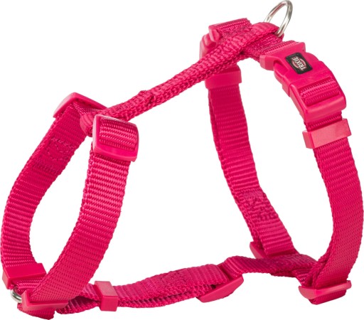 Prémiový postroj, XXS–XS: 20–32 cm/10 mm, fuchsiová