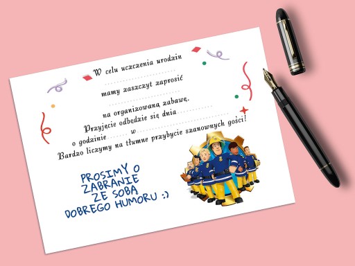 HASIČ SAM POZVÁNKA NA NARODENINY DIEŤAŤA + OBÁLKA ZDARMA