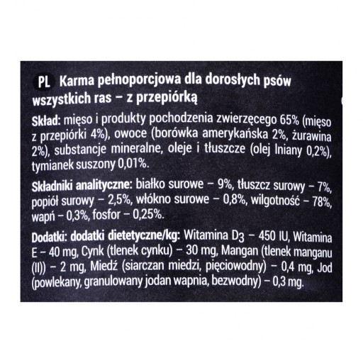 Dolina Noteci Rafi s prepelicami a čučoriedkami 400g