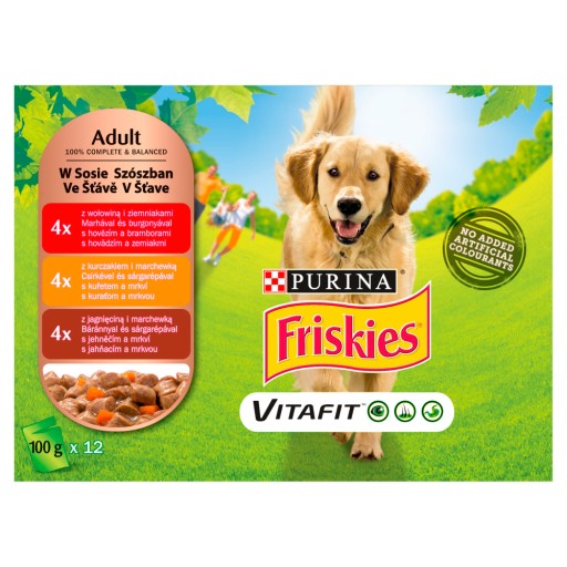 Purina FRISKIES Krmivo pre psov mäsová omáčka 12x 100g