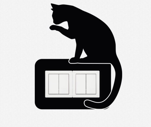 NÁLEPKA na dvojkontaktný SWITCH Cat Kitten do obývačky