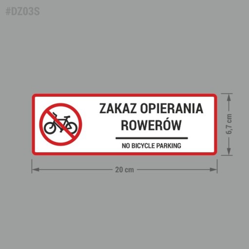 Zákaz naklonených bicyklov - nálepka 6,7x20