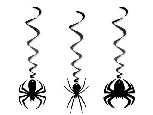 Halloweenska dekorácia Glitter Spiders 3 ks