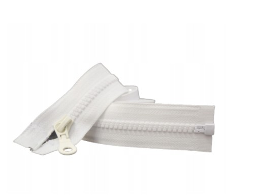 Zips, POSUVNÝ, KOCKÝ, 75 cm, veľkosť 5, BIELY