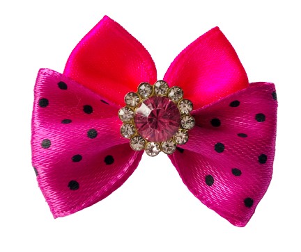 Glamour mašľa s bodkami 4,5 cm gumička KGP002 York