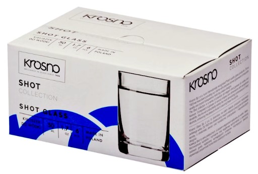 KROSNO - Poháre na vodku - Panák - veľké - 6x 50 ml