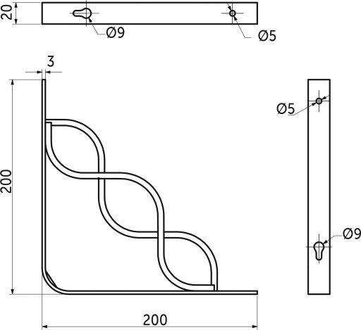 PODPORA POLICE INFINITY 200*200*20*3 AKS ČIERNA
