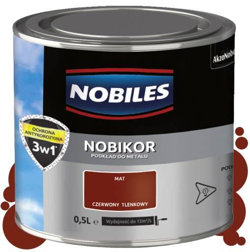 Nobiles Nobikor antikorózny základný olej-ftalový červený oxid 0,5L