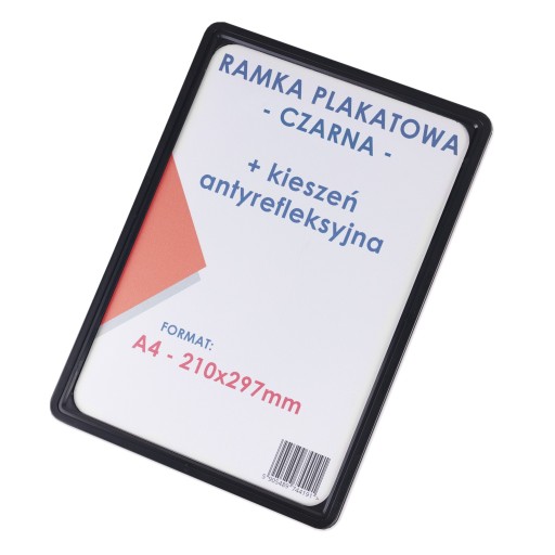 RÁM NA PLAKÁT A4 ČIERNY + UNIVERZÁLNE VRECKO NA PLAKÁT A4
