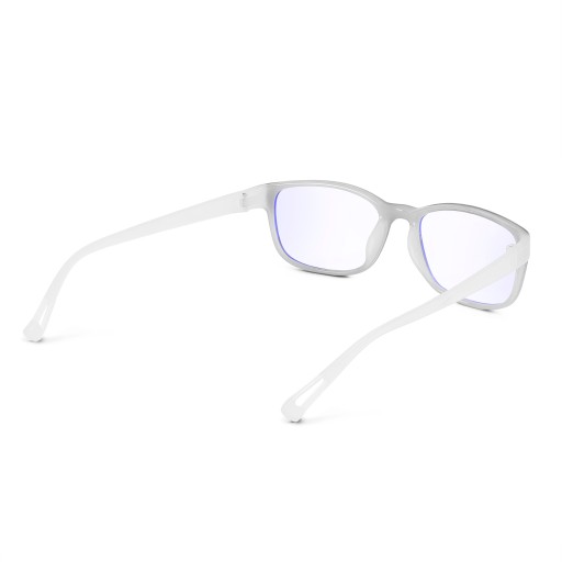 Klasické unisex okuliare DELI, modrý kontrolný filter, biele