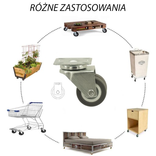 Koleso fi 50 vozík policová skriňa 12PEL50 nosnosť 70kg