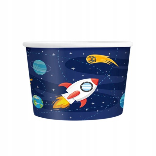 Zmrzlinové poháre Space Planets Astronaut Rocket Stars Birthday 6 ks