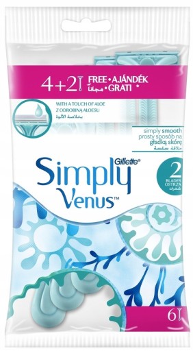 Gillette Simply Venus 3 pre ŽENY 6 ks. TAŠKA