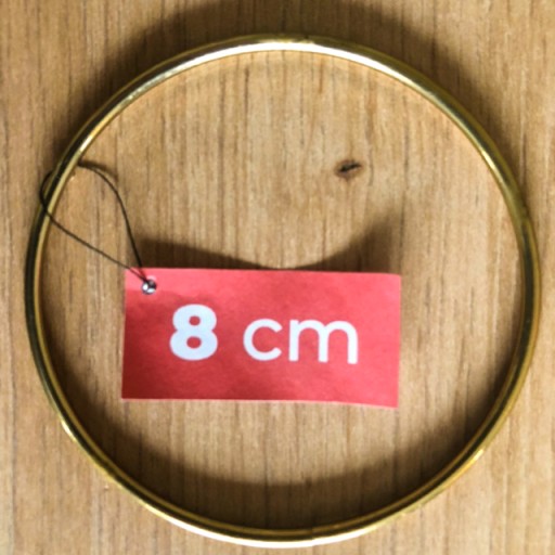 Kovový krúžok na lapač snov, ZLATÝ, 8 cm