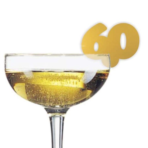 ZLATÁ ozdoba na okuliare 60. NARODENINY, 10 ks