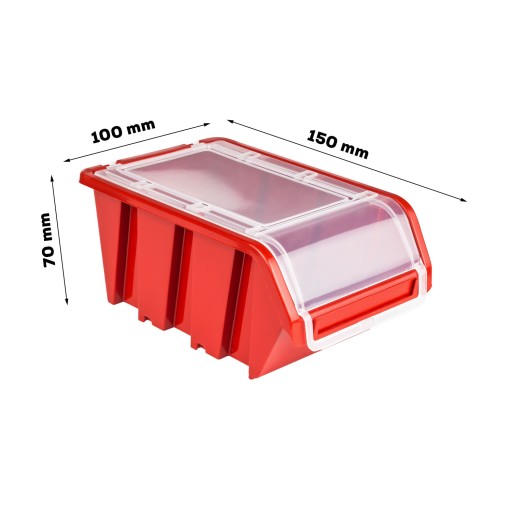 Nádoba s vekom, úložný box, 100x155x70, červená
