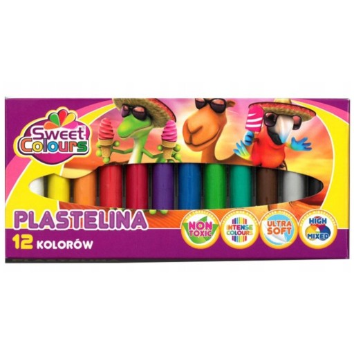 Školská plastelína, 12 živých sladkých farieb