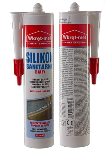 Vysoko kvalitný biely sanitárny silikónový tmel Veľký skrutkovač, 310 ml