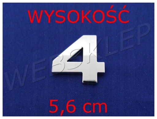 ČÍSLA VEĽKÉ PÍSMENO CHROME 4 ŠTYRI V3H83 ZNAK CY