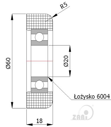 POLYAMIDOVÁ VALIČKA 60,5x20mm na brány a dvere