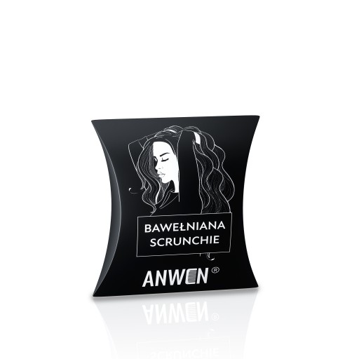 ANWEN Cotton Scrunchie - Čierna gumička do vlasov