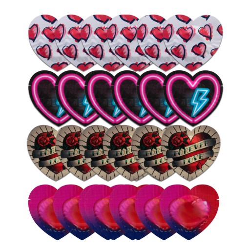 Kondómy Pasante Heart Red Heart 24 kusov červeného latexu