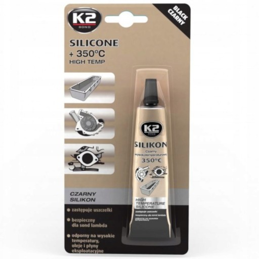 K2 vysokoteplotný silikón +350°C čierny 21g