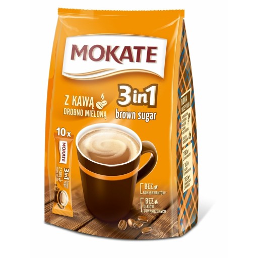 Mokate 3v1 Hnedý cukor 10x17g káva VRÁČKY