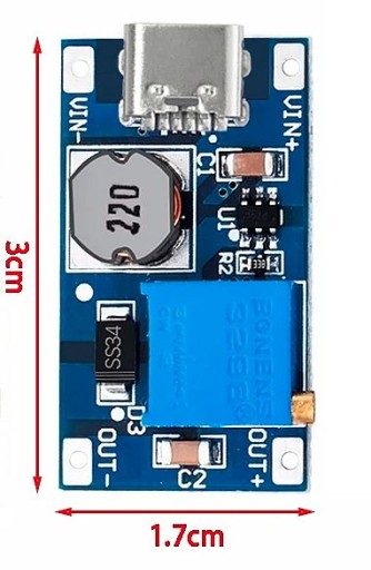 Step-up prevodník MT3608 USB-C 5-28V 2A