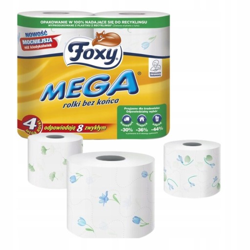 Toaletný papier FOXY MEGA LONG 4 rolky