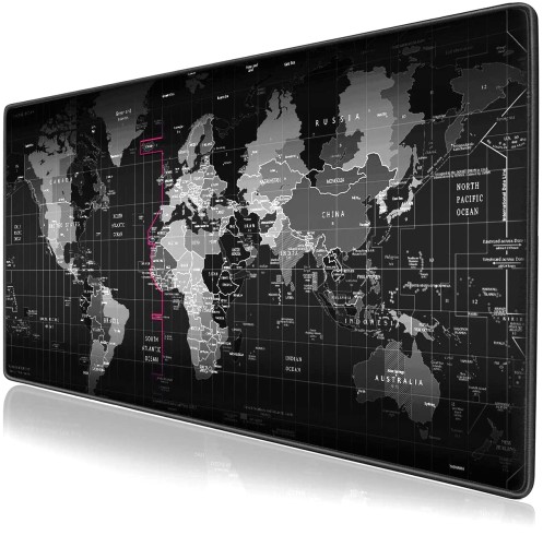 VEĽKÁ PODLOŽKA POD MYŠ 80x30 SVET MAPA KANCELÁRIA